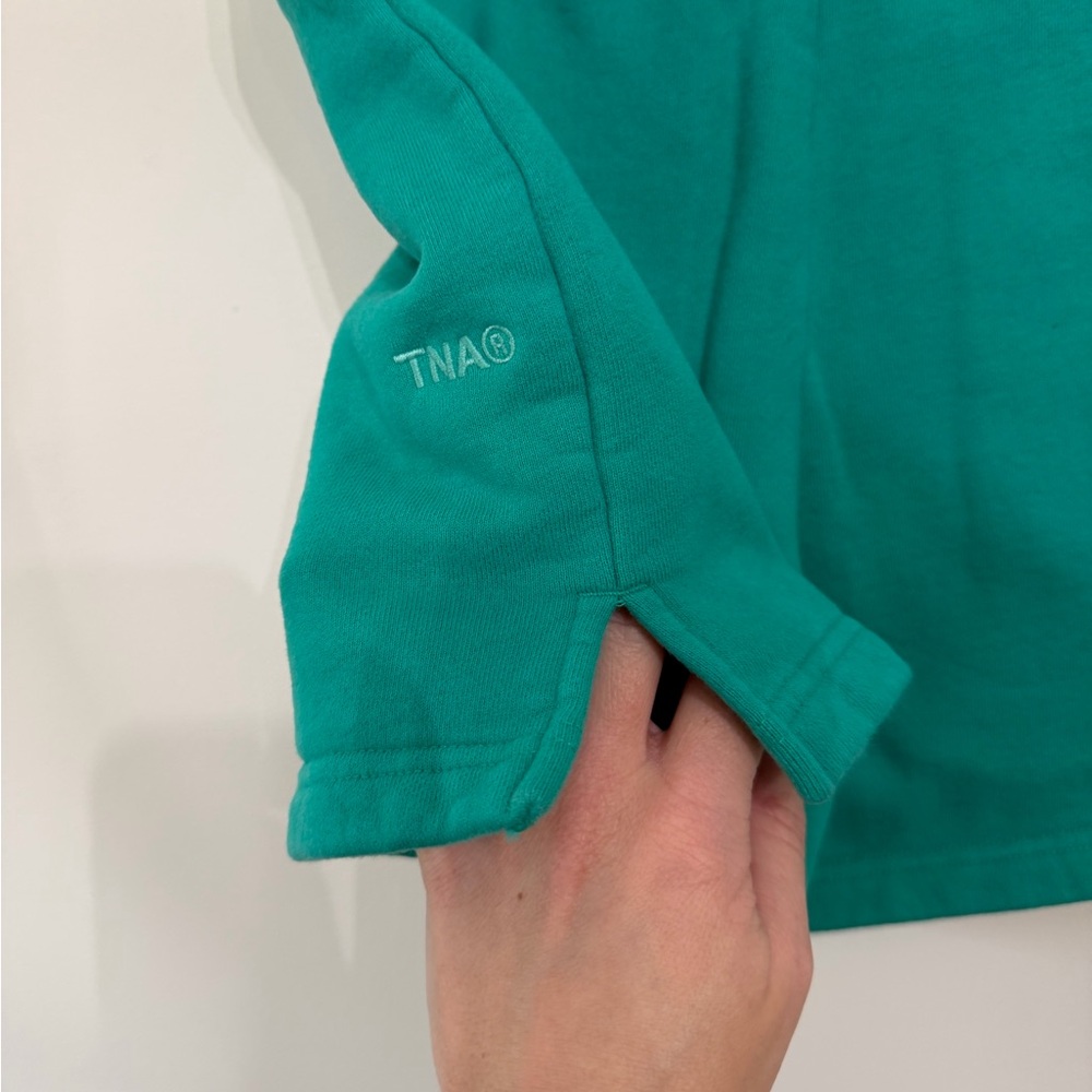Aritzia TNA Cozy Fleece Perfect Sweatshorts Lounge Shorts Teal Women’s XS - Picture 5 of 8